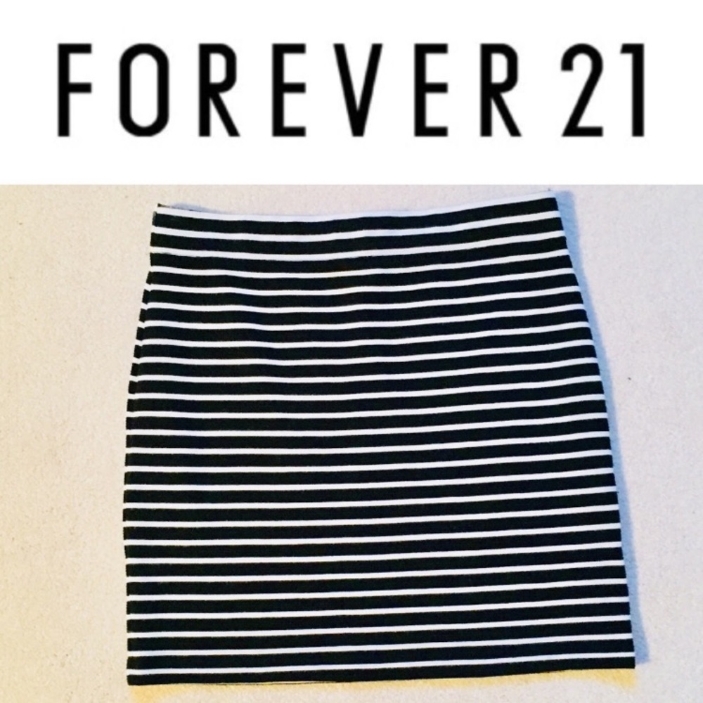 B & W Striped Skirt